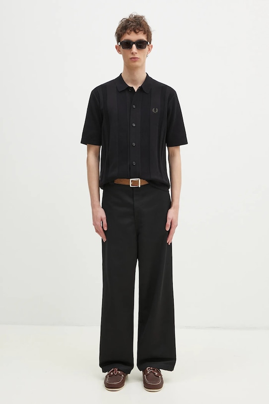 Памучна риза Fred Perry K9727.102 черен