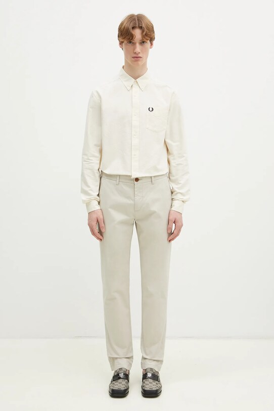 Βαμβακερό πουκάμισο Fred Perry μπεζ M5516.F79