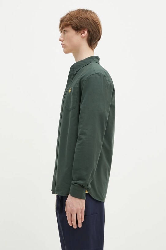 Fred Perry camicia in cotone M5516.X89 verde SS25