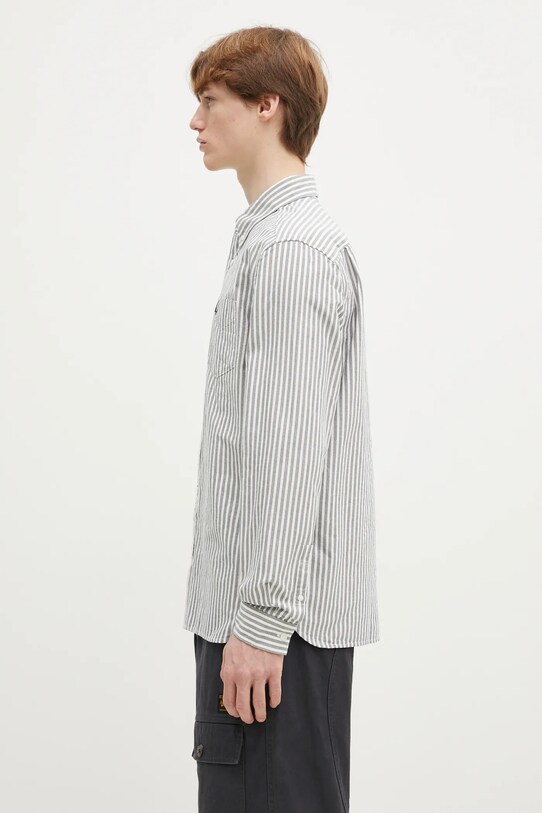 Βαμβακερό πουκάμισο Fred Perry M6574.X86 σκούρο μπλε SS25