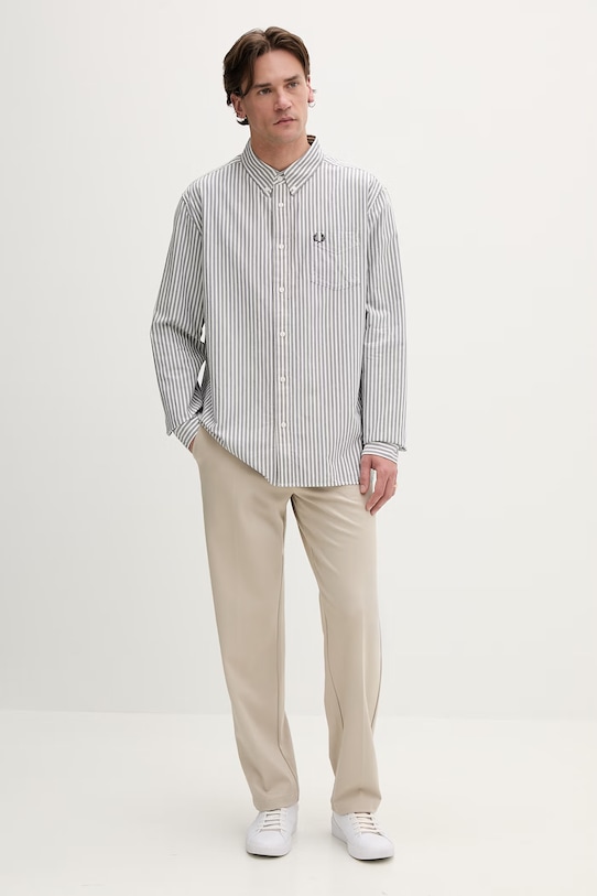 Fred Perry koszula bawełniana M6574.X86 szary SS25