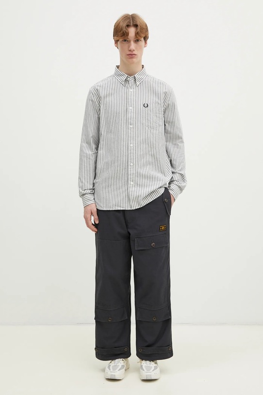 Fred Perry cotton shirt M6574.X86 gray