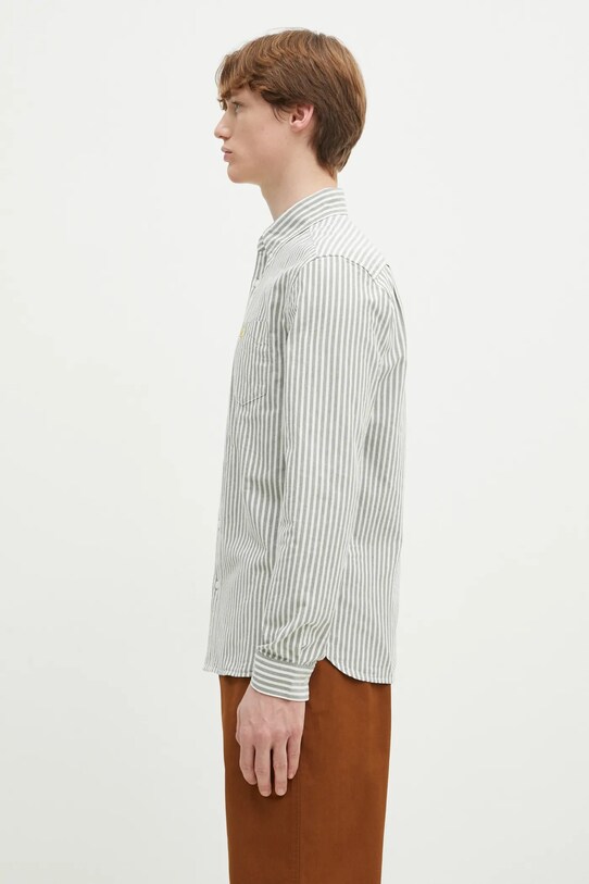 Fred Perry koszula bawełniana M6574.X89 zielony SS25