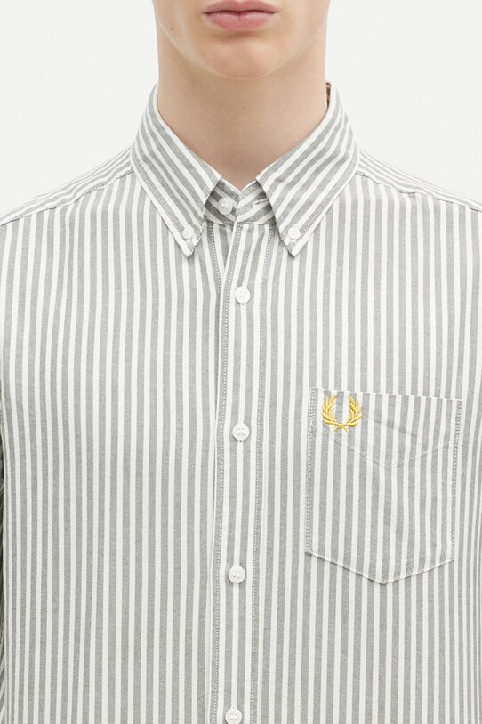 Fred Perry camicia in cotone verde M6574.X89