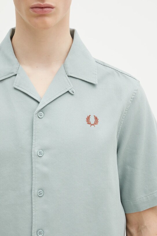 Fred Perry koszula bawełniana turkusowy M7774.X06