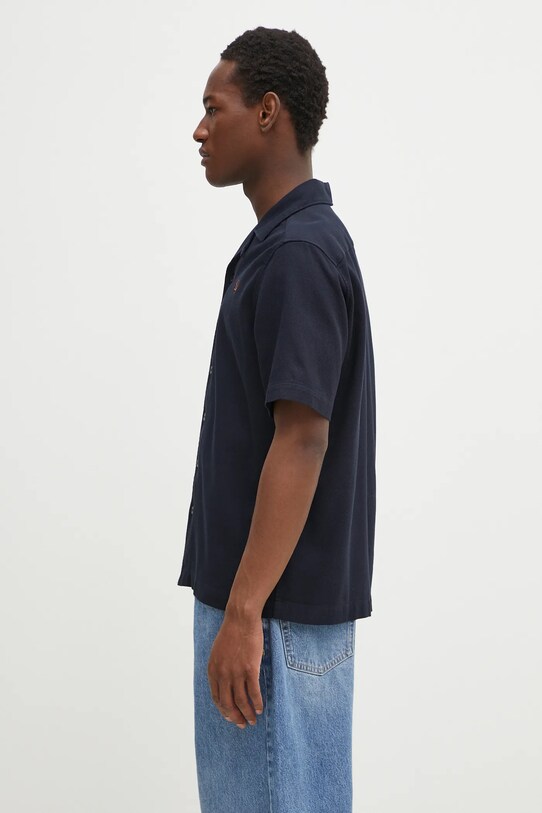 Βαμβακερό πουκάμισο Fred Perry M7774.248 σκούρο μπλε SS25