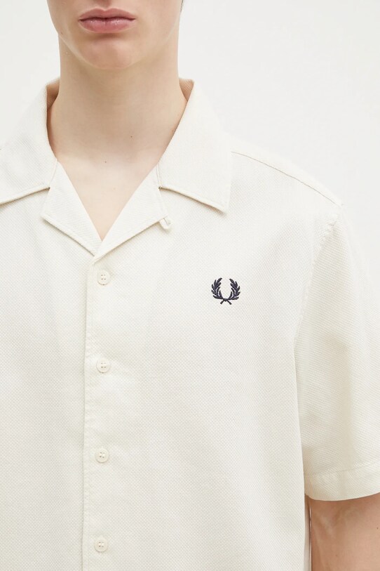 Pamučna košulja Fred Perry bež M7774.560