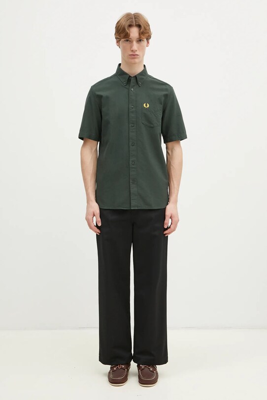 Fred Perry koszula bawełniana M8730.X89 zielony