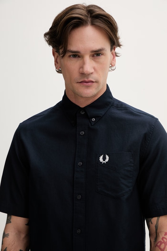 Fred Perry koszula bawełniana granatowy M8730.608