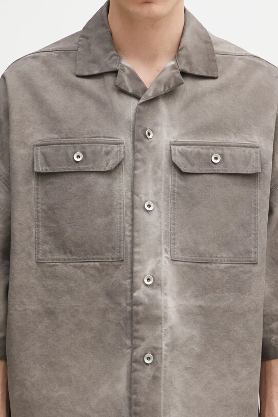 Bavlněná košile Rick Owens DRKSHDW Magnum Tommy šedá DU01E3290.CVS