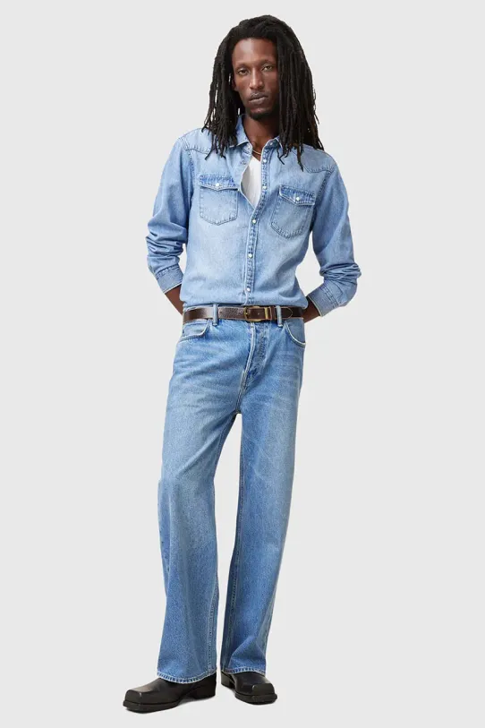AllSaints koszula jeansowa MACGOWAN M050SC niebieski