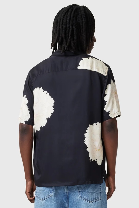 AllSaints camasa din bumbac FLEUR negru M058SC