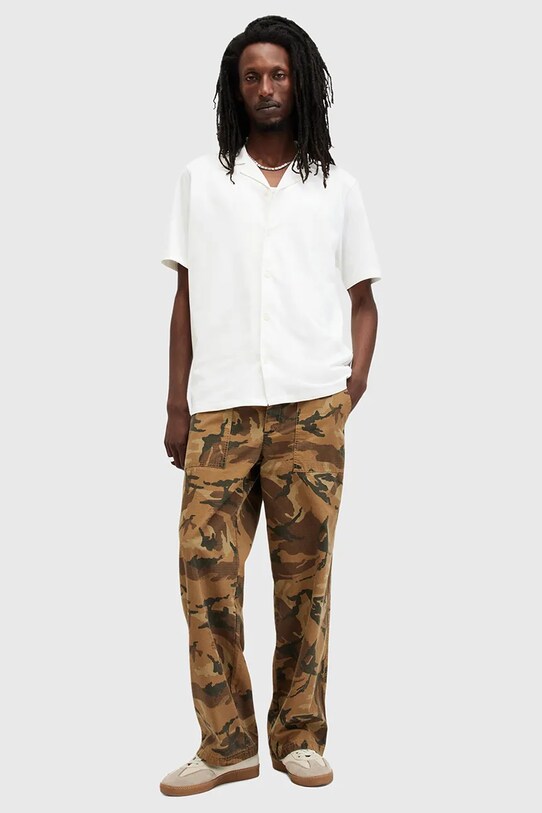 AllSaints camasa din bumbac HUDSON M081SA alb