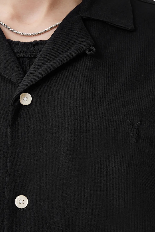 Odzież AllSaints koszula bawełniana HUDSON M081SA czarny