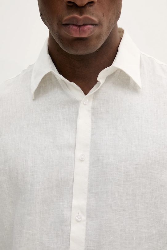 Πουκάμισο από λινό Marciano Guess JOE 5GHH39.4394Z λευκό