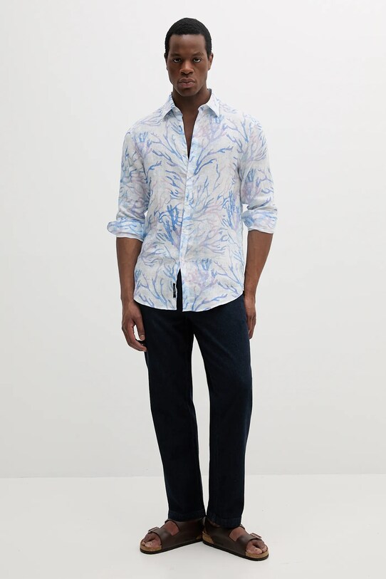 Сорочка з льону Marciano Guess JOE 5GHH39.4394Z блакитний SS25