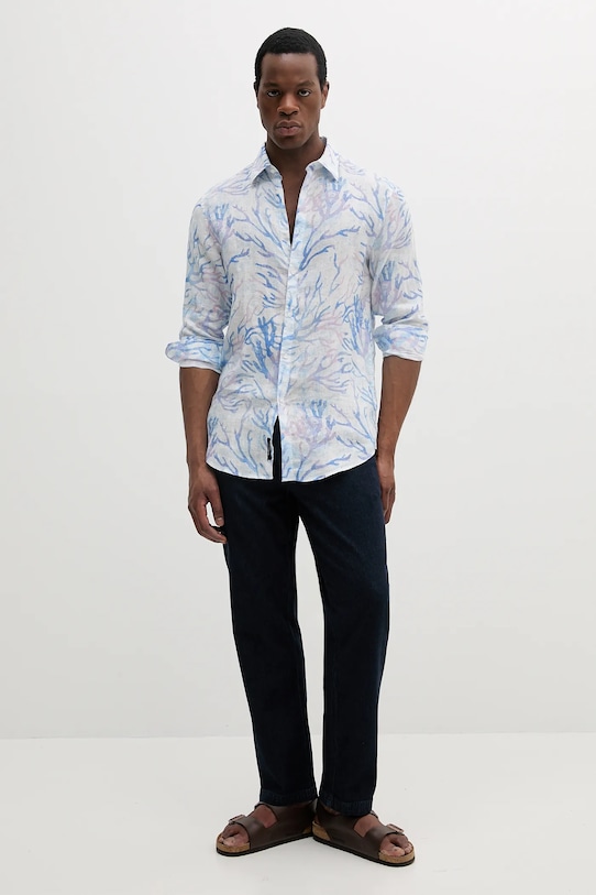 Marciano Guess cămașă de in JOE 5GHH39.4394Z albastru SS25