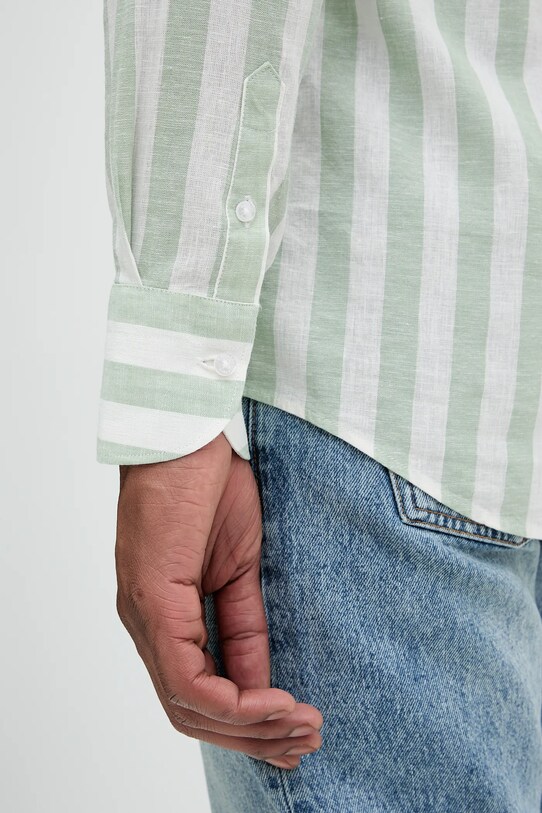 Ľanová košeľa Marciano Guess BILL 5GHH20.4461Z tyrkysová
