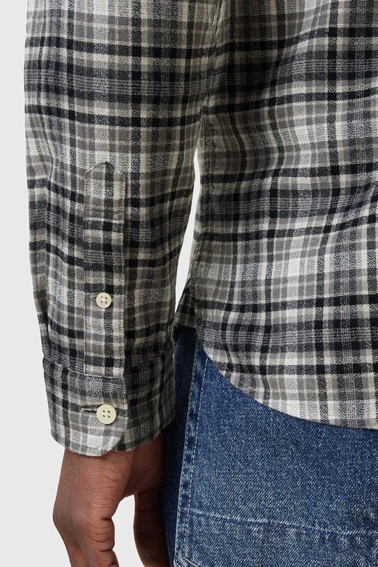 AllSaints camasa din bumbac GRATTON gri M021SC