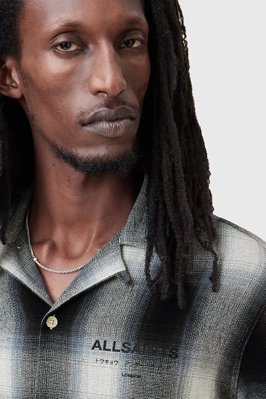 AllSaints camasa din bumbac UNDERFADE M024SC gri SS25
