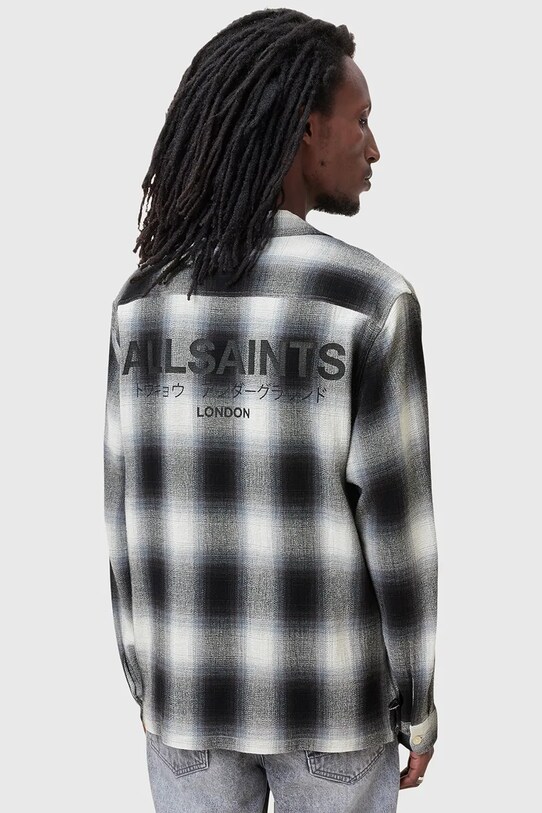 AllSaints camasa din bumbac UNDERFADE gri M024SC