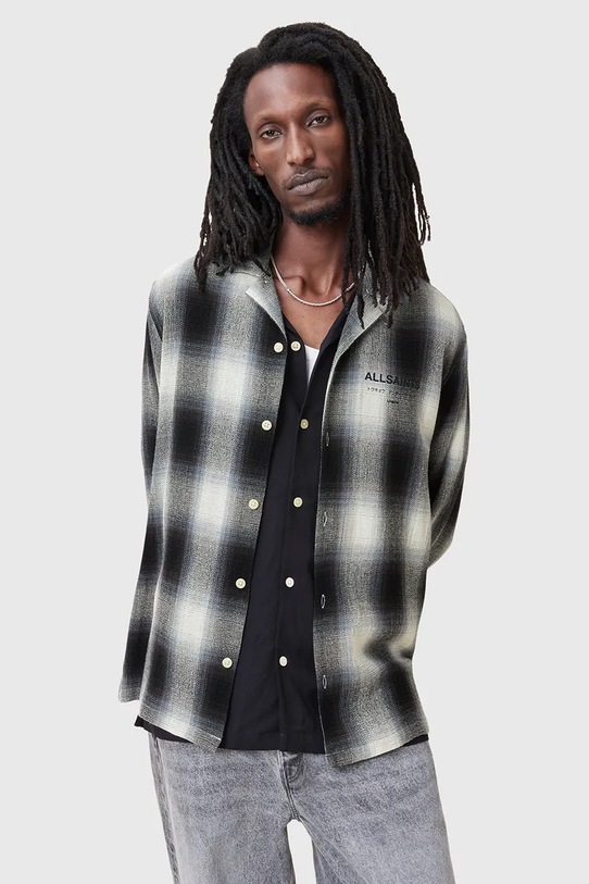 AllSaints camasa din bumbac UNDERFADE M024SC gri