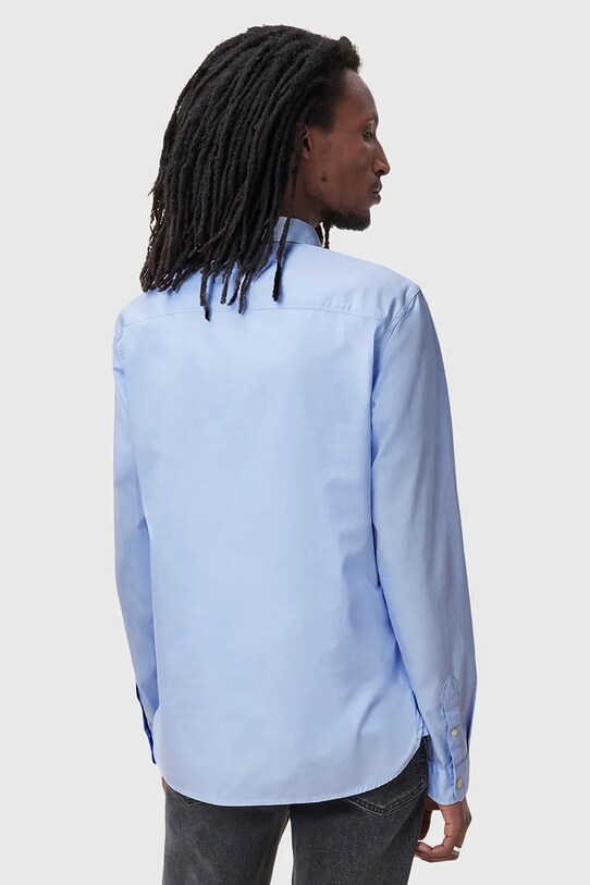 AllSaints camasa din bumbac AMANTE albastru M122SC