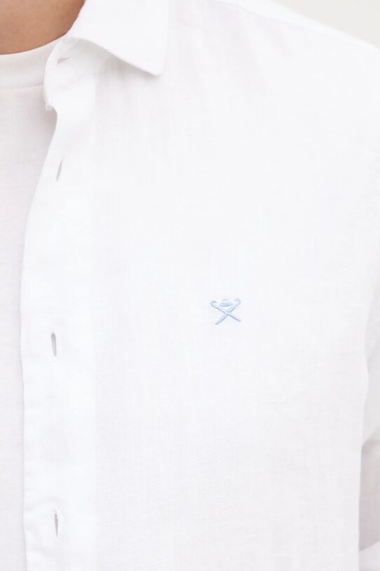 Hackett London camicia di lino HM3010266 bianco