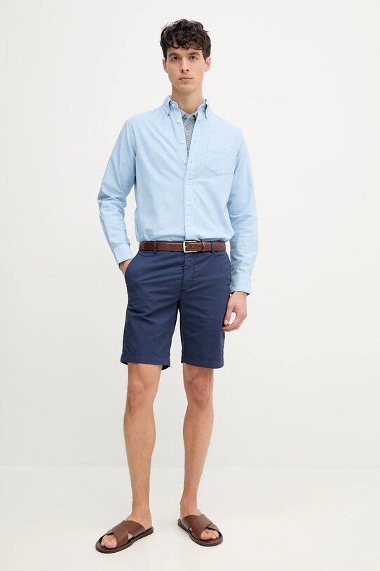 Hackett London cămașă din bumbac HM3010217 albastru SS25