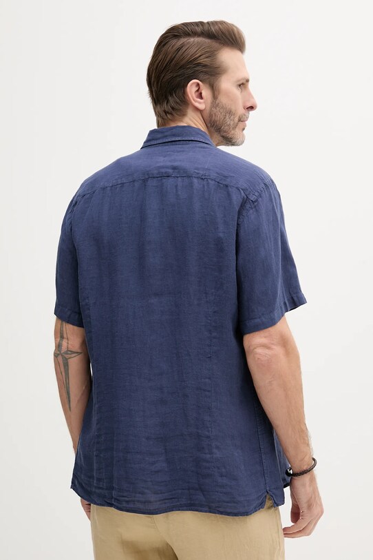 Odzież Hackett London koszula lniana HM3010245 granatowy