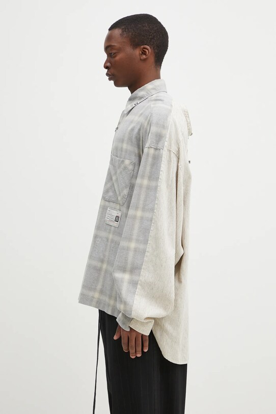 Oblečení Oboustranná košile s příměsí lnu Maison MIHARA YASUHIRO Both Fronts L/S Shirts A14SH081 šedá