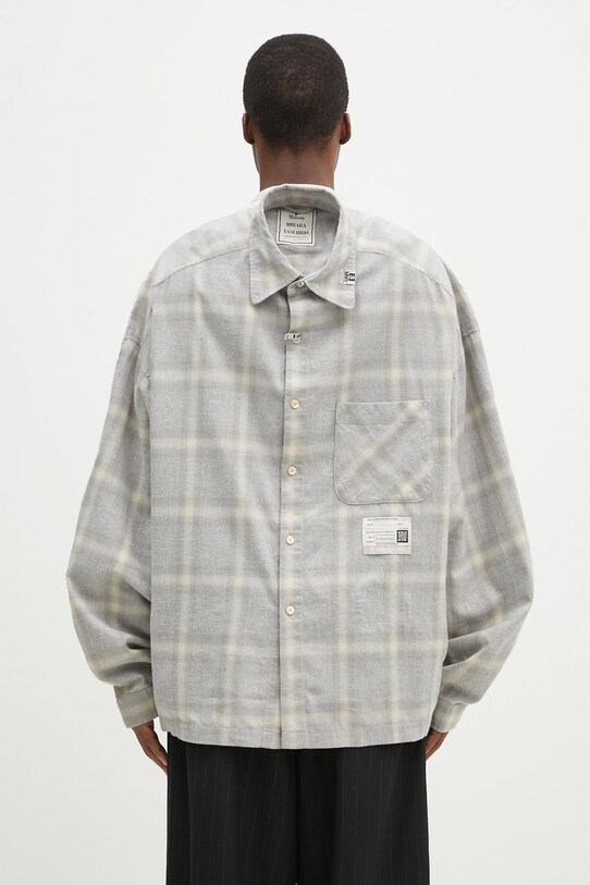 Oboustranná košile s příměsí lnu Maison MIHARA YASUHIRO Both Fronts L/S Shirts A14SH081 šedá