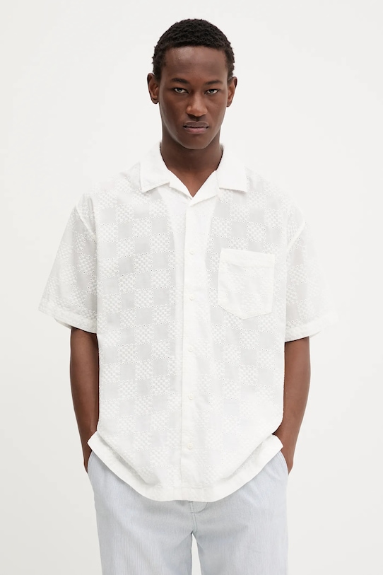 Vans koszula bawełniana bawełna beżowy VN000M1FFS81