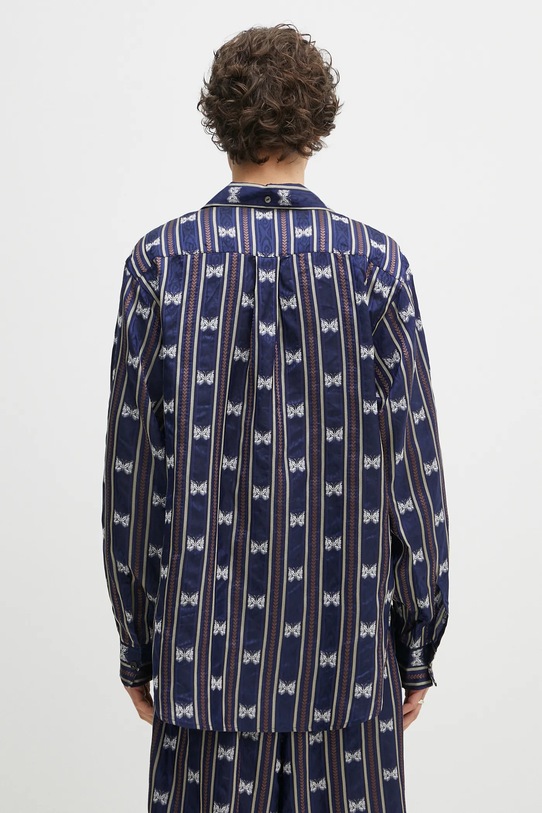 Одежда Рубашка Needles One-Up - Papillon Stripe QV106 тёмно-синий