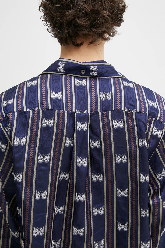 Рубашка Needles One-Up - Papillon Stripe тёмно-синий QV106