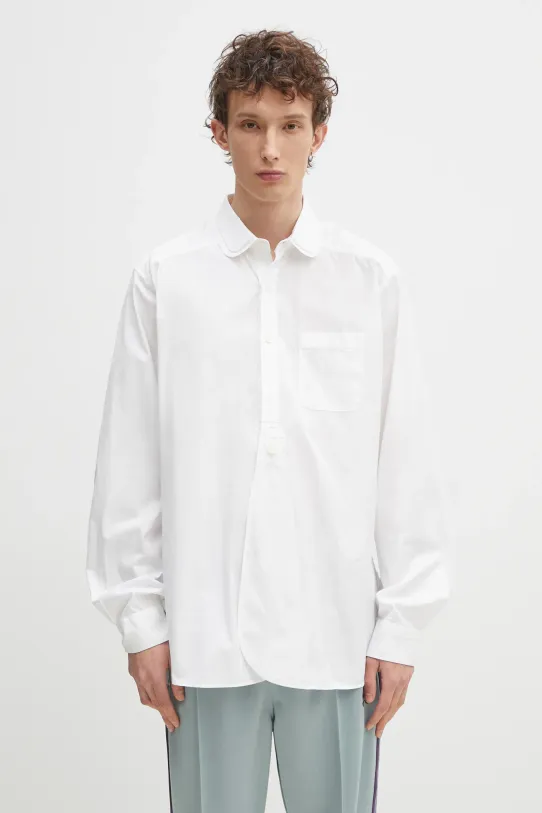 Bavlnená košeľa Needles Double Round Collar EDW relaxed biela QV294