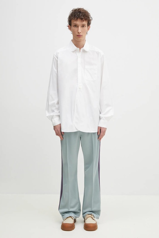 Bavlnená košeľa Needles Double Round Collar EDW QV294 biela