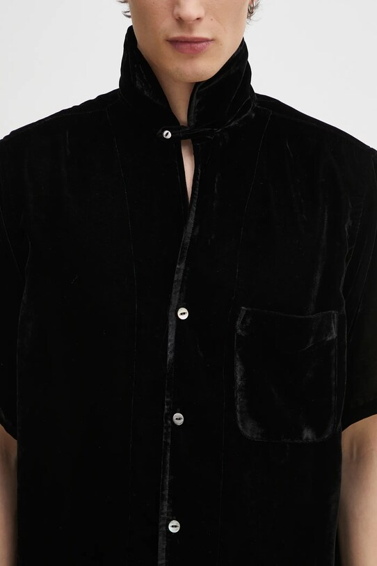 Βελουτέ πουκάμισο Needles Italian Collar QV302 μαύρο