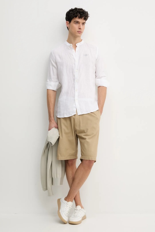 Сорочка з льону Aeronautica Militare CA1272CT3089 білий SS25