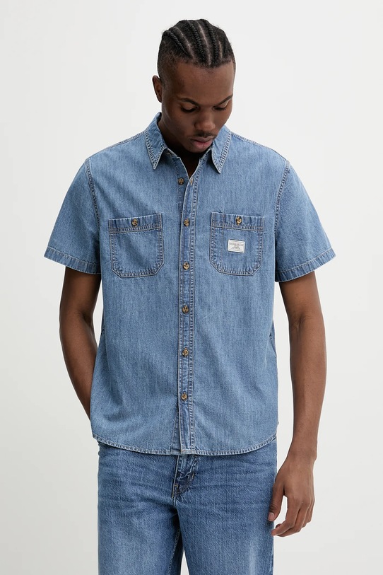 Джинсова сорочка Guess Jeans casual блакитний M5GH09.D5NY2