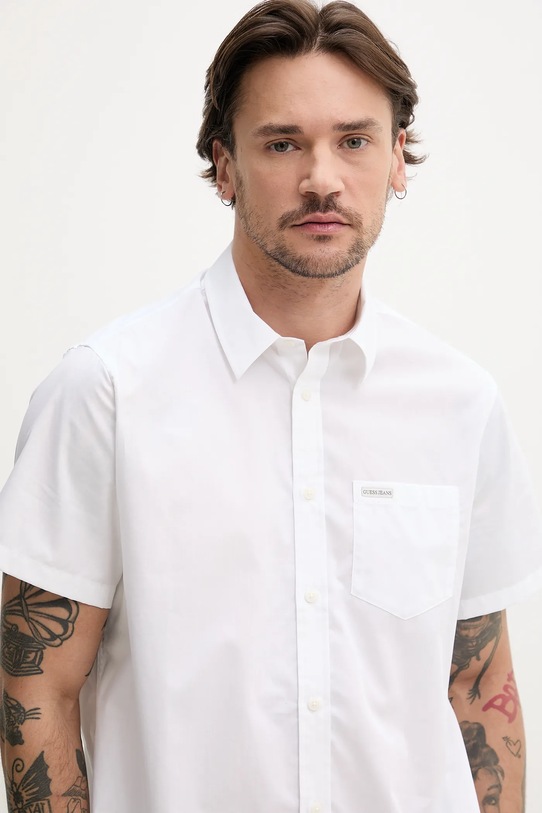 Guess Jeans cămașă din bumbac alb M5GH16.WH7P1