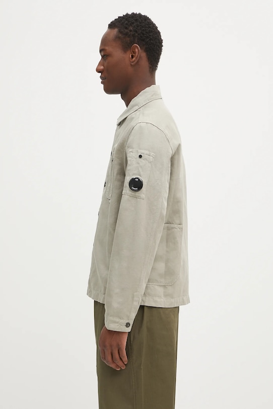 Πουκάμισο με μείγμα από λινό C.P. Company 18CMOS102A006273G πράσινο SS25