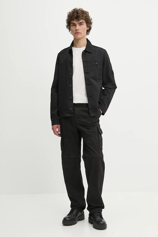 C.P. Company linen blend shirt 18CMOS102A006273G black SS25