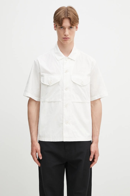 C.P. Company koszula bawełniana gładkie beżowy 18CMSH236A005328G