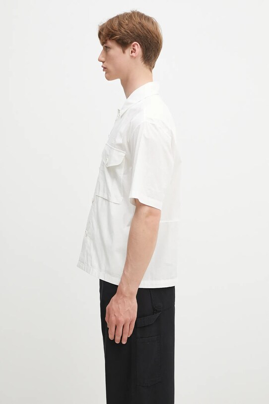 C.P. Company koszula bawełniana 18CMSH236A005328G beżowy SS25