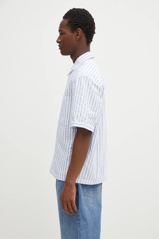 Axel Arigato koszula bawełniana Lido Striped Shirt A2908001 niebieski SS25