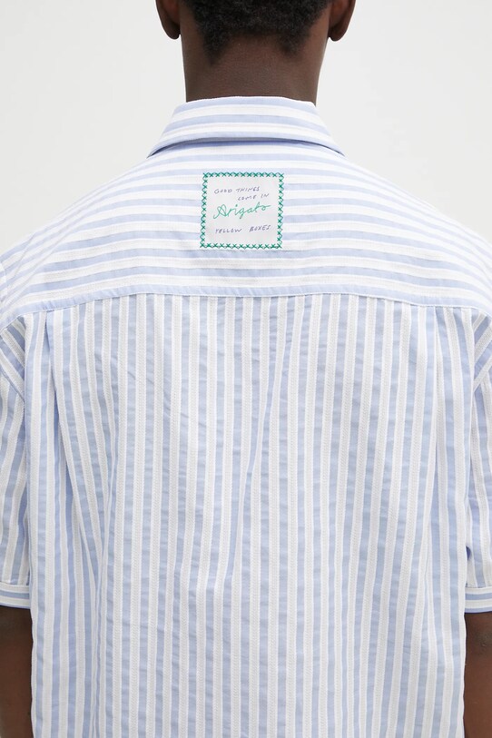 Хлопковая рубашка Axel Arigato Lido Striped Shirt A2908001 голубой