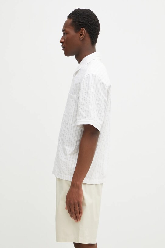 Βαμβακερό πουκάμισο Axel Arigato Lido Striped Shirt A2908002 μπεζ SS25
