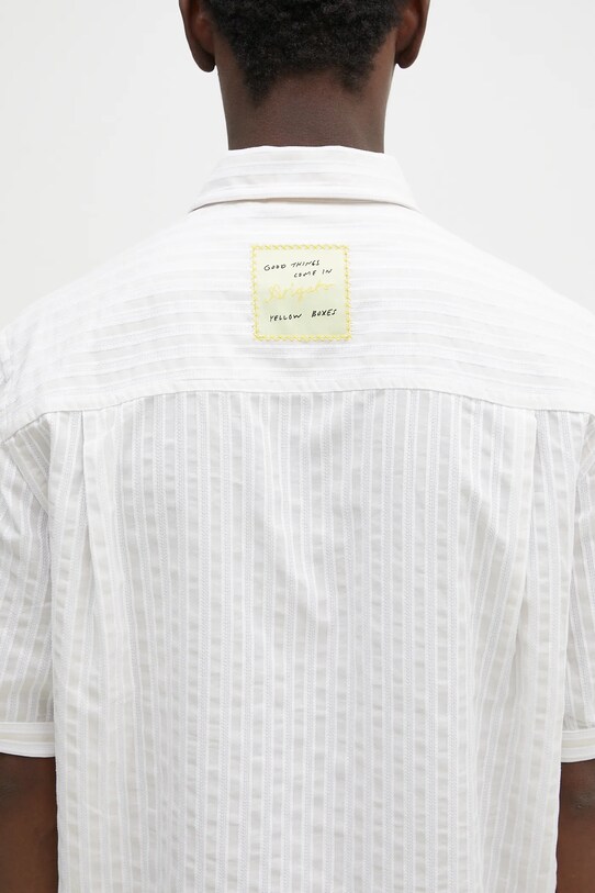 Βαμβακερό πουκάμισο Axel Arigato Lido Striped Shirt μπεζ A2908002