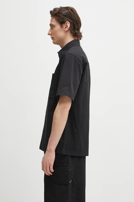 Pamučna košulja Axel Arigato Stitch Embroidered Shirt A3050001 crna SS25